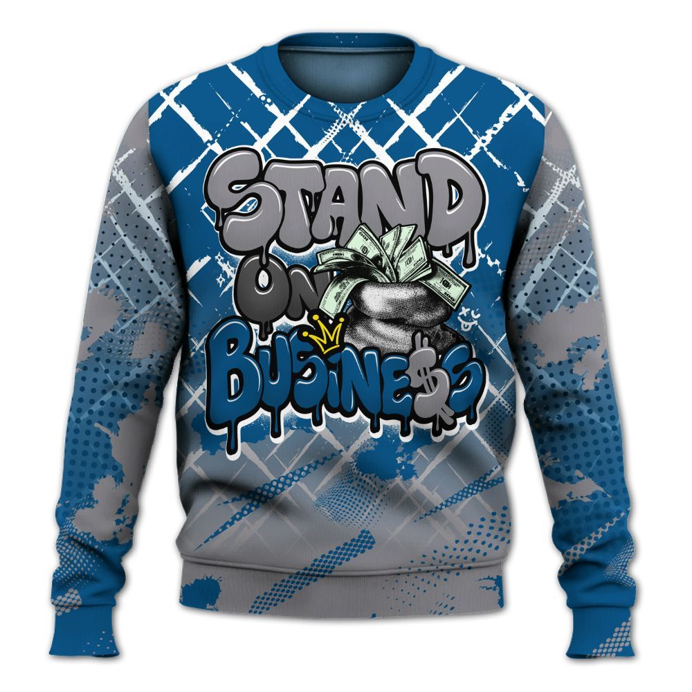 Sweatshirt To Match High OG True Blue 1s - Halftone Stand Business Dripping All Over Print