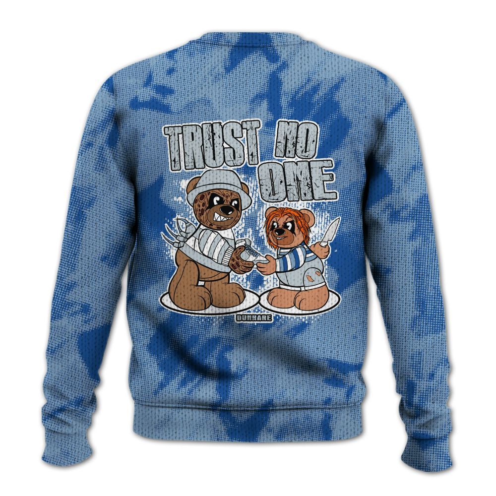 Knitted Sweater To Match Low Space Jam 11s - Trust No One Bear Abstract Halftone