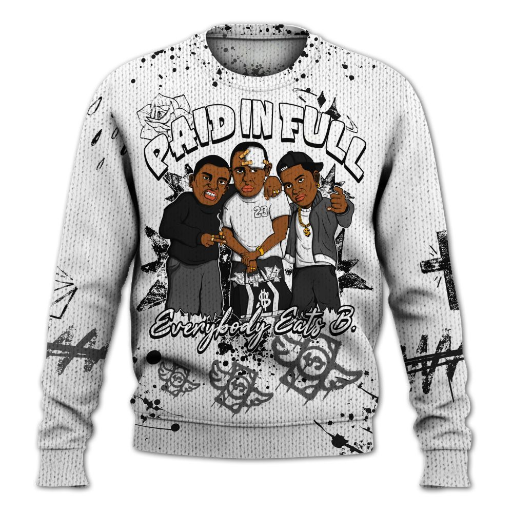 Sweater To Match Low Black Pack 14s - Everybody Paid In Full Crayon Graphic