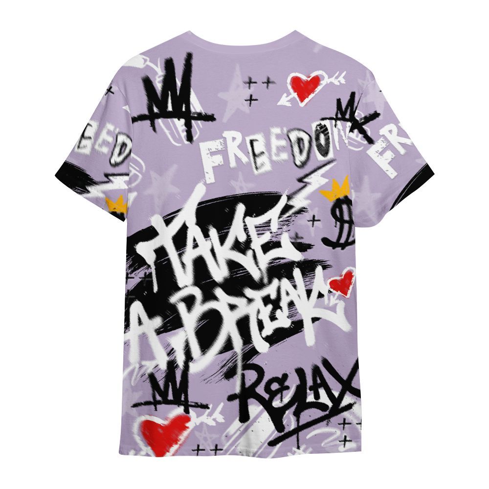 Shirt To Match Low Pure Violet 11s - Take Break Freedom Graffiti Streetwear All Over Print