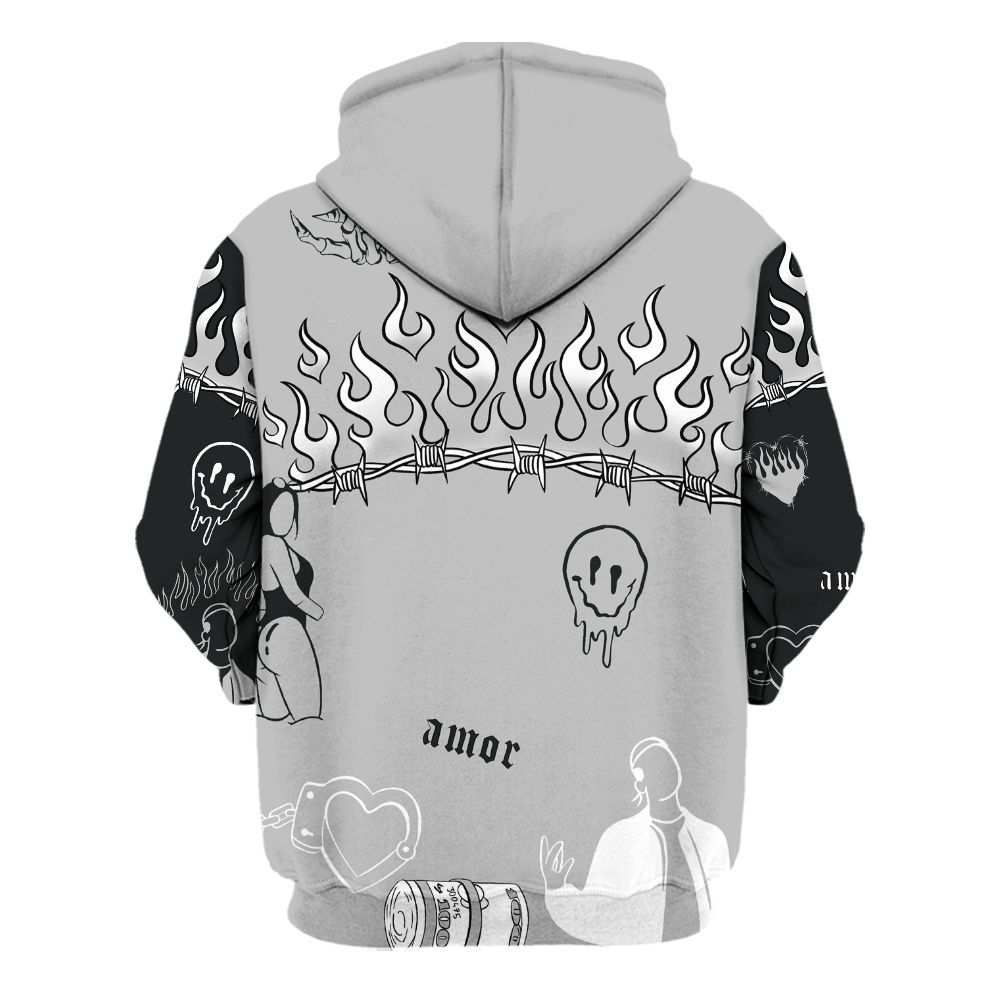 Hoodie To Match Low 85 Metallic Black 1s - Snake Trust No One All Over Print