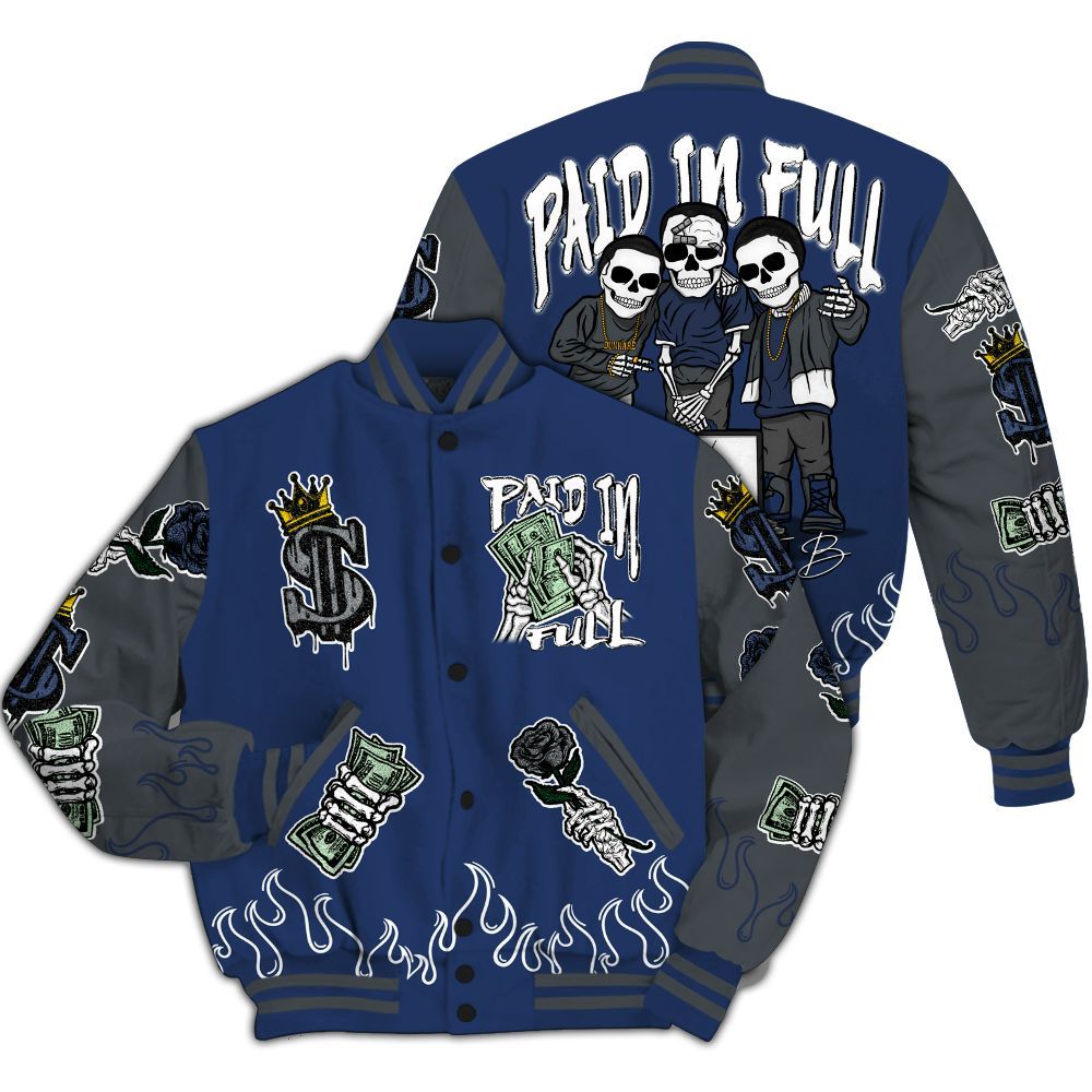 Varsity Jacket To Match Retro Flint 13s - Fire Everybody Paid In All Over Print