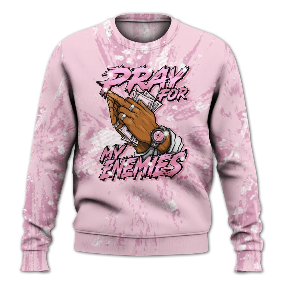 Sweatshirt To Match Orchid 4s - Prayed For Enemies Graphic Luxury All Over Print