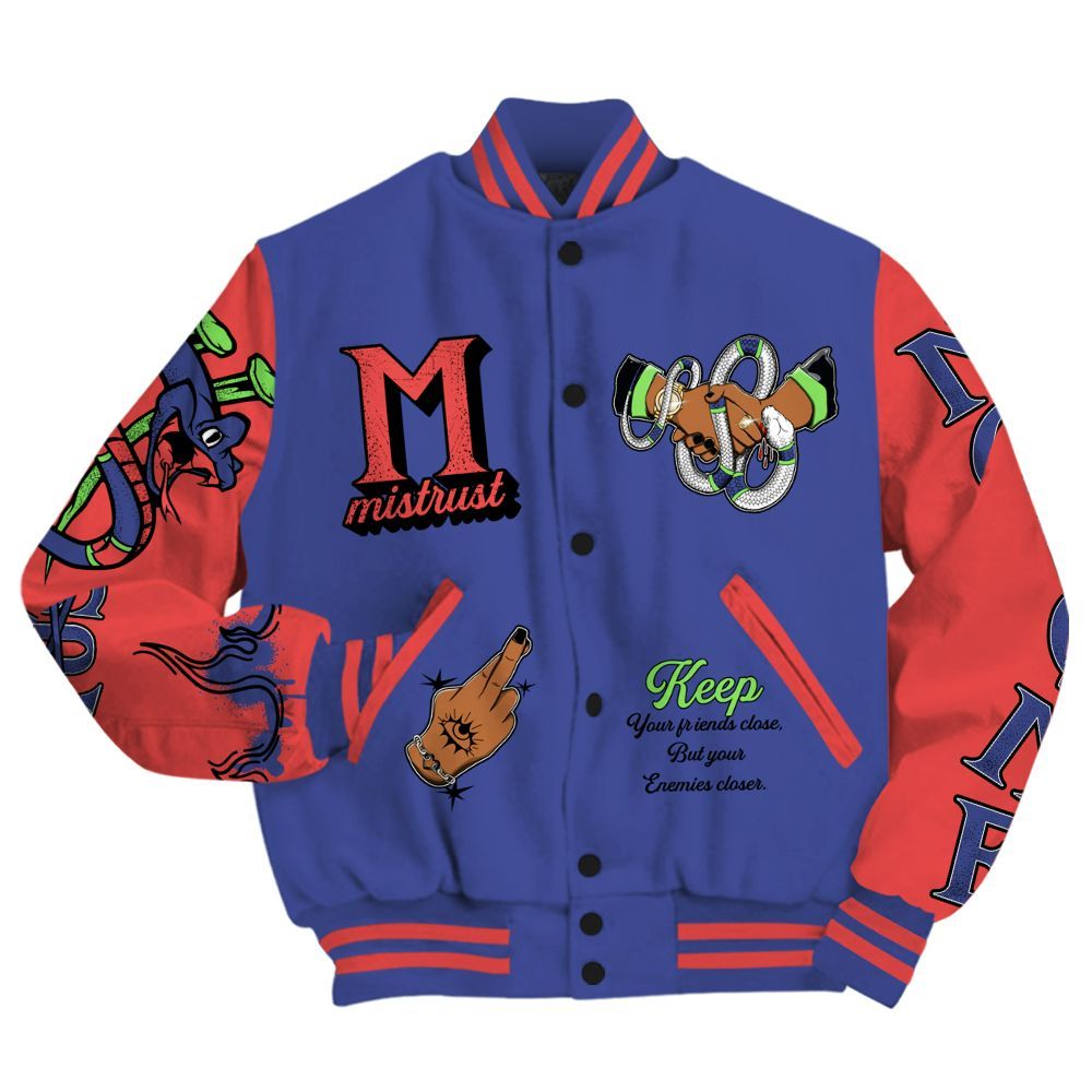 Varsity Jacket To Match KD 4 Nerf - Trust No One Snake-Bite Street Style All Over Print