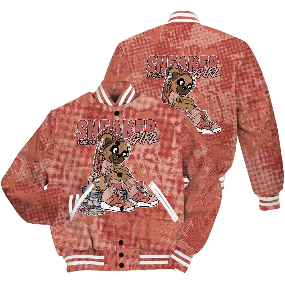 Varsity Jacket To Match Dune Red 13s Shirt - Sneaker Girl Bear Heart Grunge All Over Print