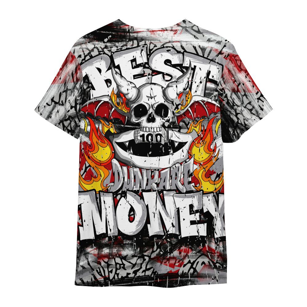 Shirt To Match Cement Grey 3s - Money Skull Smile Fire All Over Print