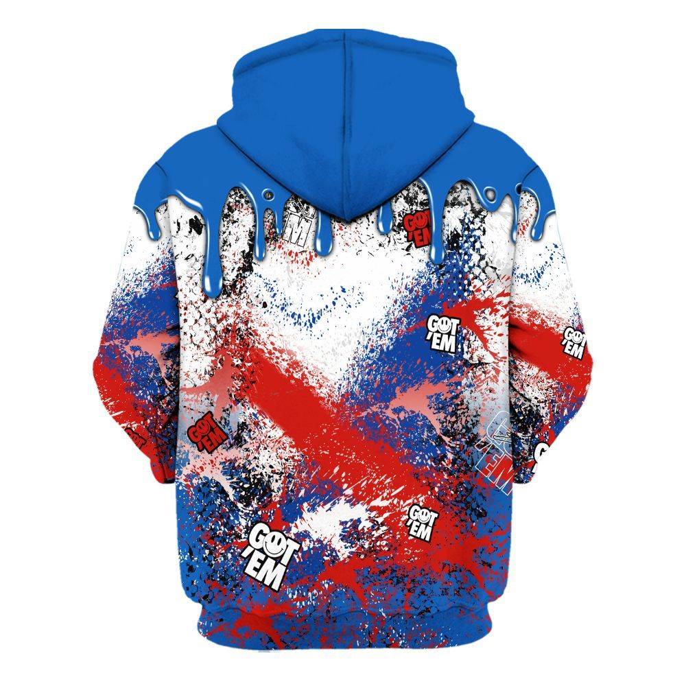 Hoodie To Match Kobe 6 Game Royal - Dripping 23 Drip All Over Print