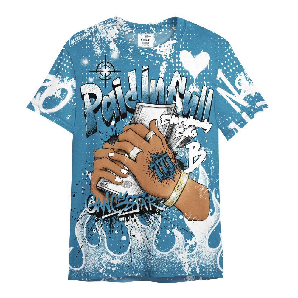 Shirt To Match High OG UNC Reimagined 1s - Lucky Money Paid In Full Graffiti All Over Print