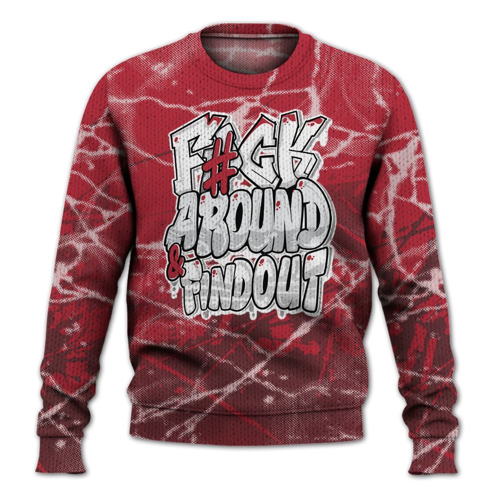 Knitted Sweater To Match Black Toe 14s - F Around Find Out Graphic Profound