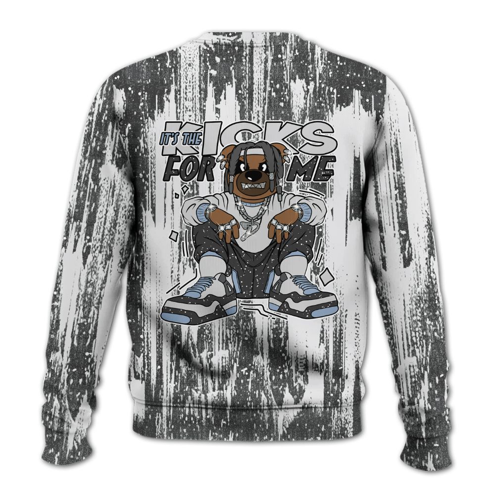 Sweatshirt To Match Reverse Black White 6s - Sneakers Bear Glitch Art All Over Print