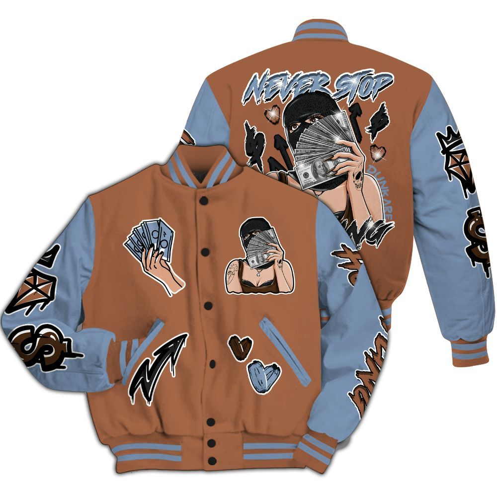 Varsity Jacket To Match Air Foamposite Metallic Copper - Hustling Unique All Over Print