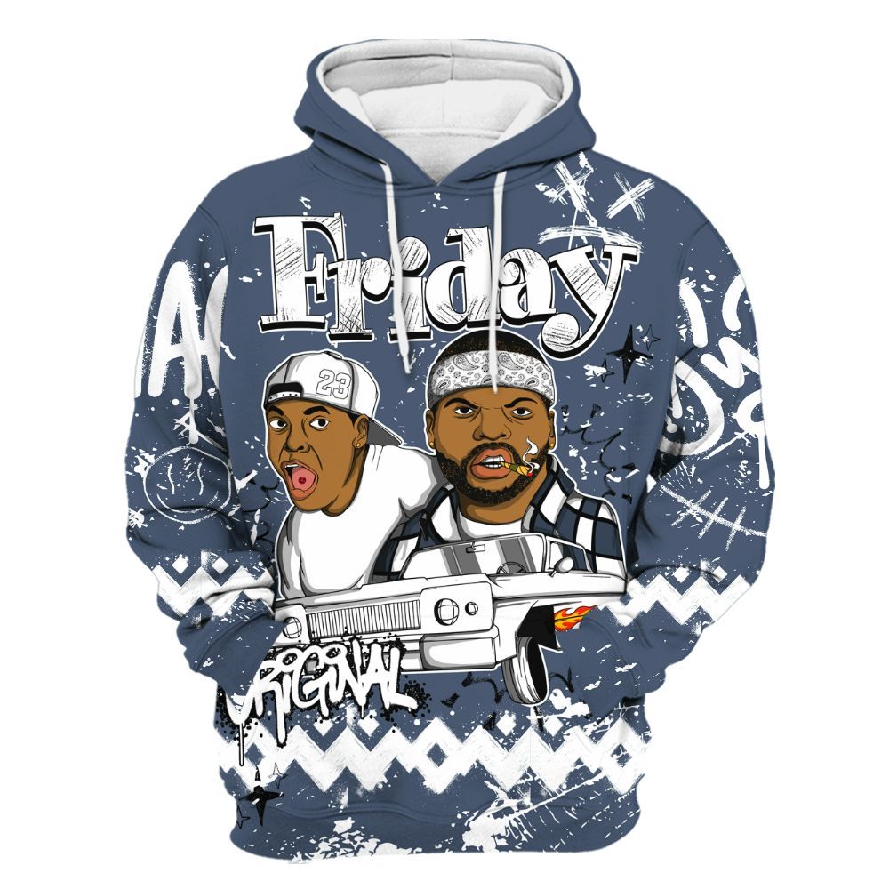 Hoodie To Match Low Diffused Blue 11s - Friday Sneaker Crayon All Over Print