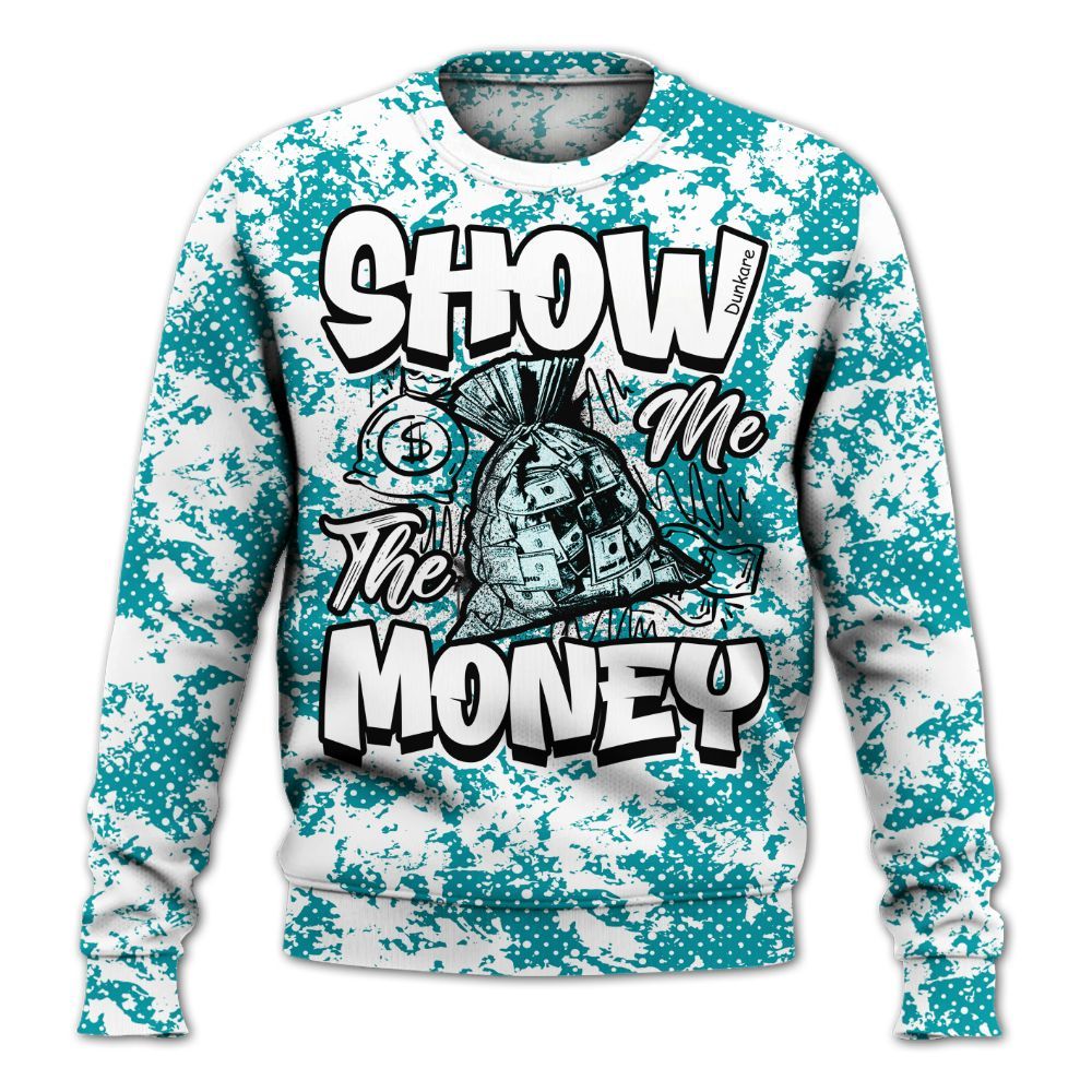 Sweatshirt To Match Air Griffey Max Aquamarine 1s - Show Me The Money Retro All Over Print