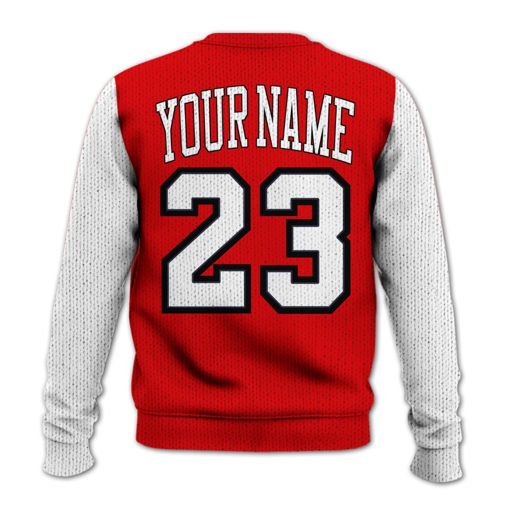 Knitted Sweater To Match Low OG Howard Bison 1s, Custom Name Chicago 23