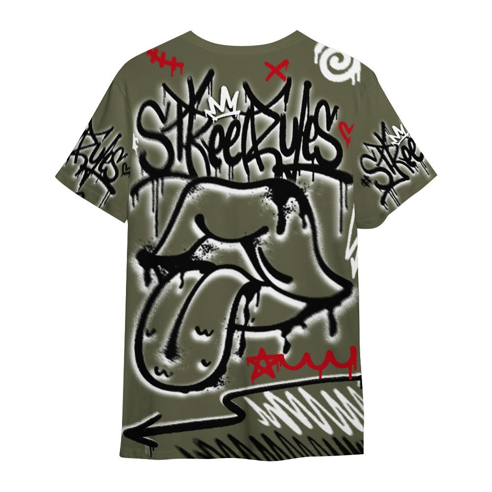 Shirt To Match Low OG Medium Olive 1s - Break Rules Streetwear All Over Print