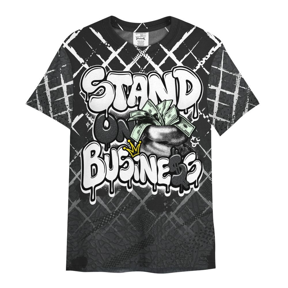 Shirt To Match Black Cat 3s - Halftone Stand Business Dripping All Over Print
