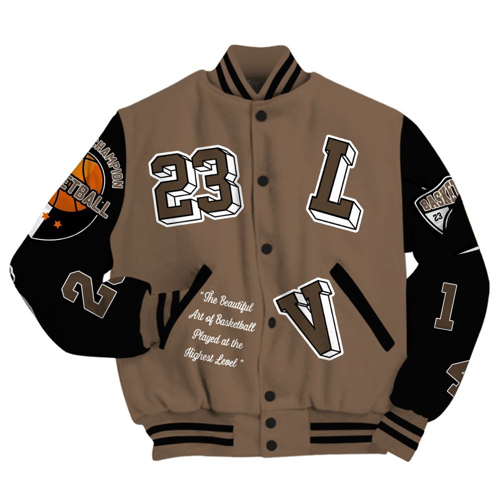 Varsity Jacket To Match Dark Mocha Jack - The GOAT Got Em Streetwear All Over Print