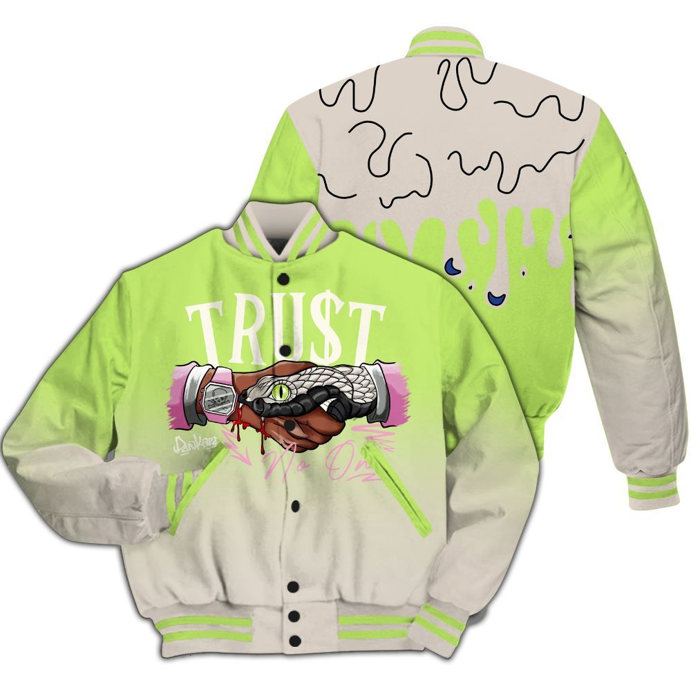 Varsity Jacket To Match Jack Black Night Silver - Trust No One Drip All Over Print