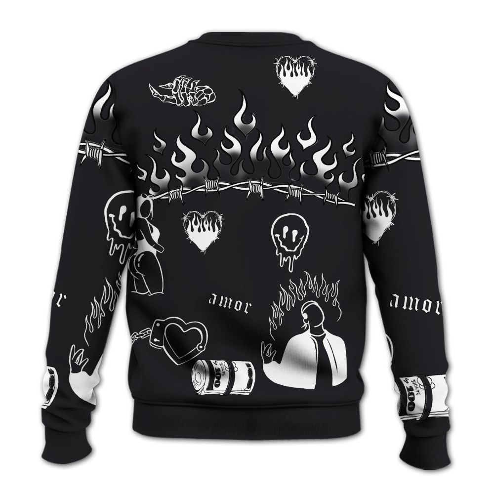 Sweatshirt To Match White Thunder 4s - Snake Trust No One All Over Print