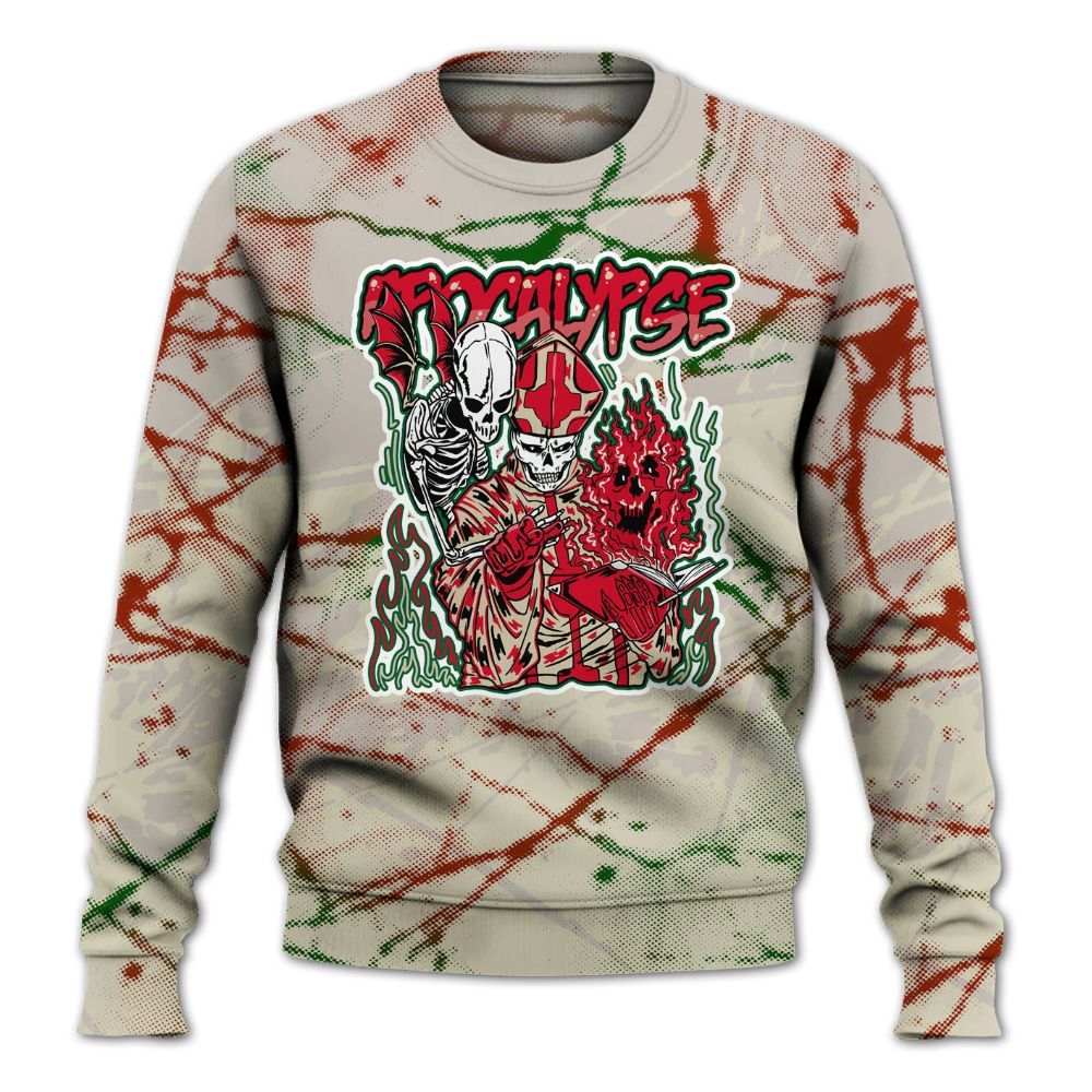 Sweatshirt To Match El Grito 5s - Apocalypse Skeleton Profound All Over Print