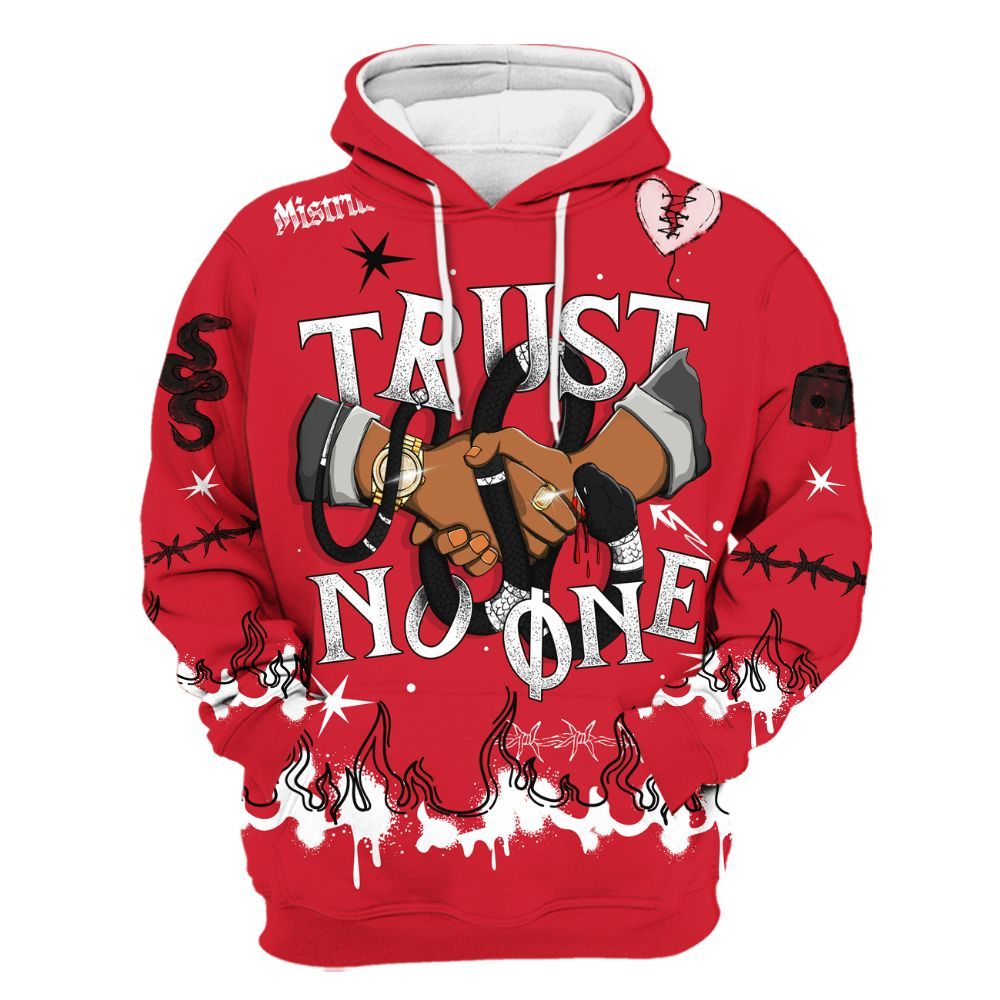 Hoodie To Match Flight Club 4s - Trust No One Snake-Bite Doodle Crayon All Over Print