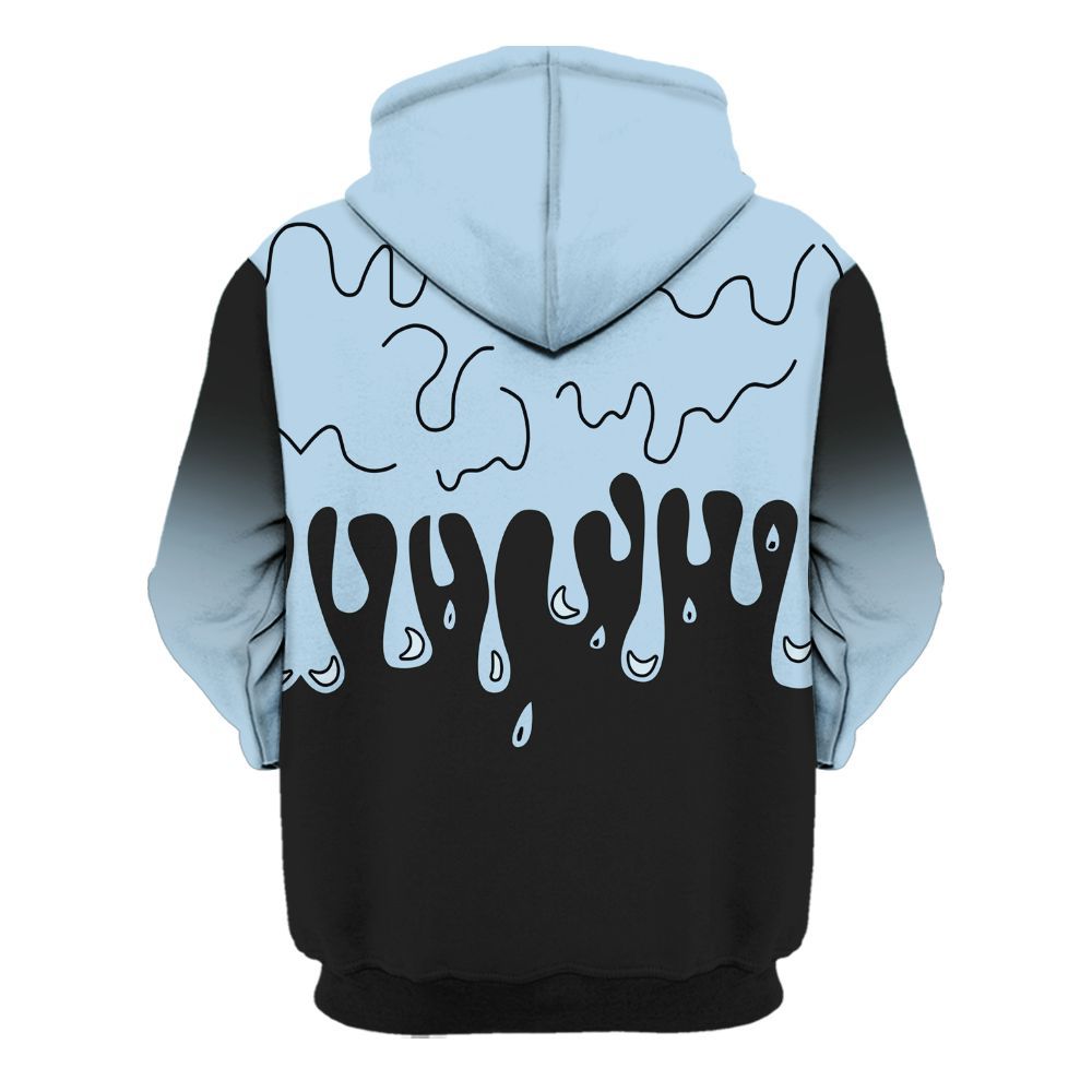 Hoodie To Match Foamposite One Psychic Blue - Trust No One Drip All Over Print
