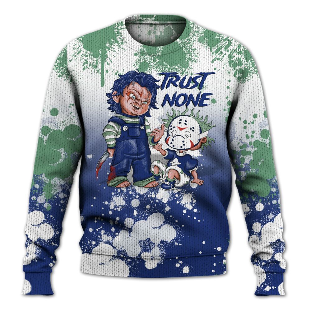 Knitted Sweater To Match Dunk Low Tennis Classic - Trust No One Scary