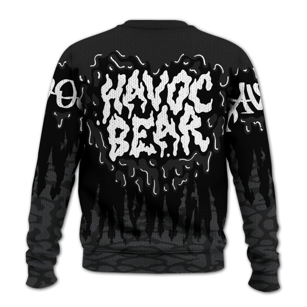 Knitted Sweater To Match Black Cat 3s - Havok Bear Dripping