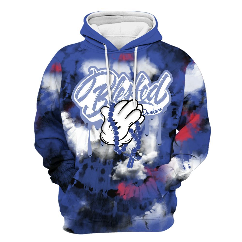 Hoodie To Match Air Griffey Max USA Red White Blue 1s - God Blessed Tie Dye All Over Print