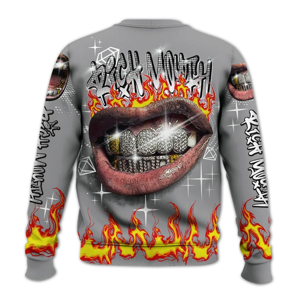 Sweatshirt To Match Retro Stealth 12s - Rich Mouth Fire Rap Retro 90s All Over Print