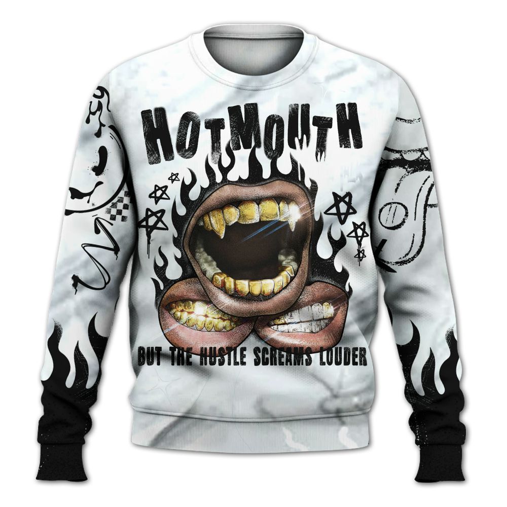 Sweatshirt To Match Air Foamposite Jin Kazama - Mouth Burning Street Style All Over Print