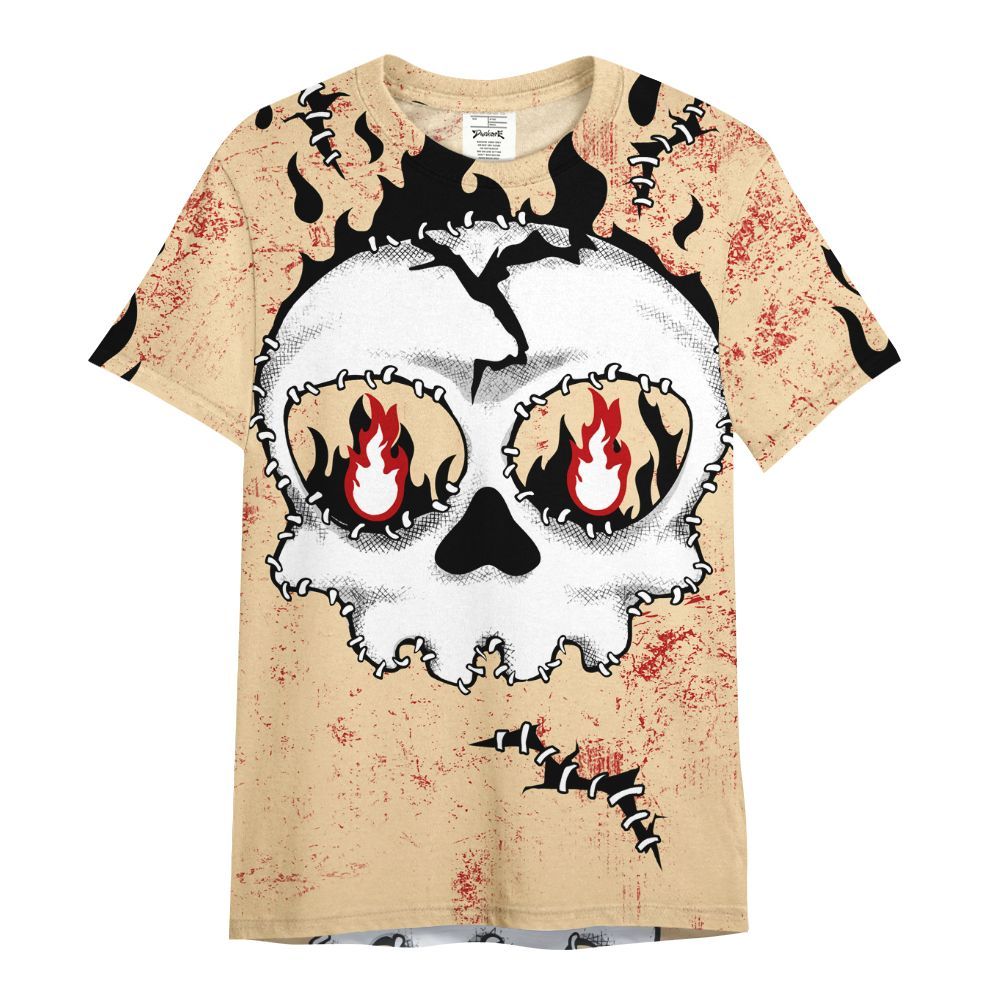 Shirt To Match Dunk Low Strawberry Waffle - Cracked Skull Stitches All Over Print