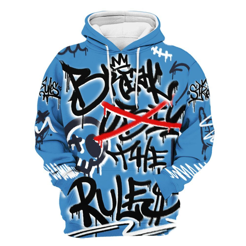 Hoodie To Match Low OG Obsidian 1s - Break Rules Streetwear All Over Print