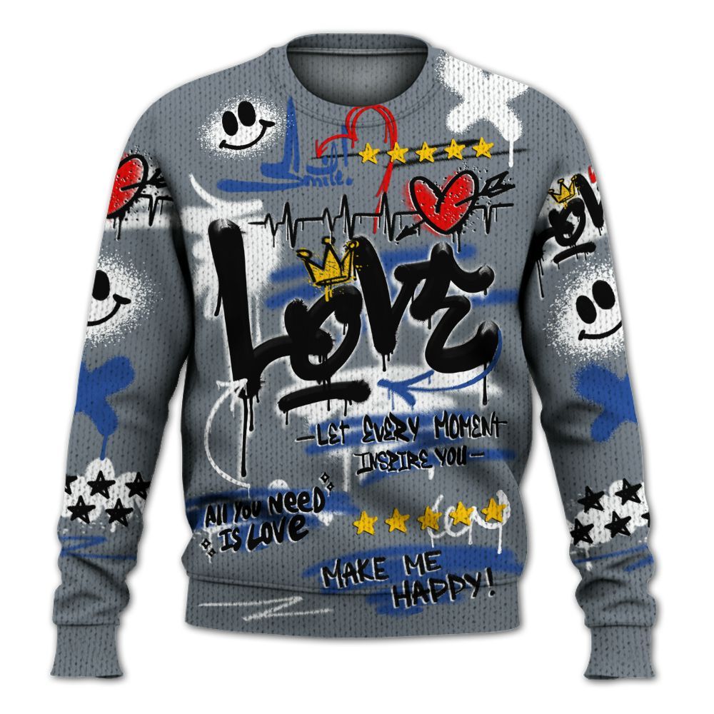 Knitted Sweater To Match RS-X GS League - Happy Love Beats Graffiti Streetwear