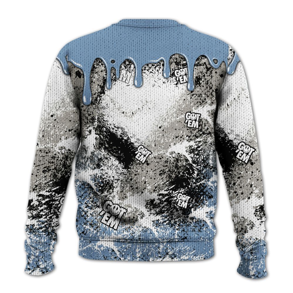 Knitted Sweater To Match University Blue 4s - Dripping 23 Drip