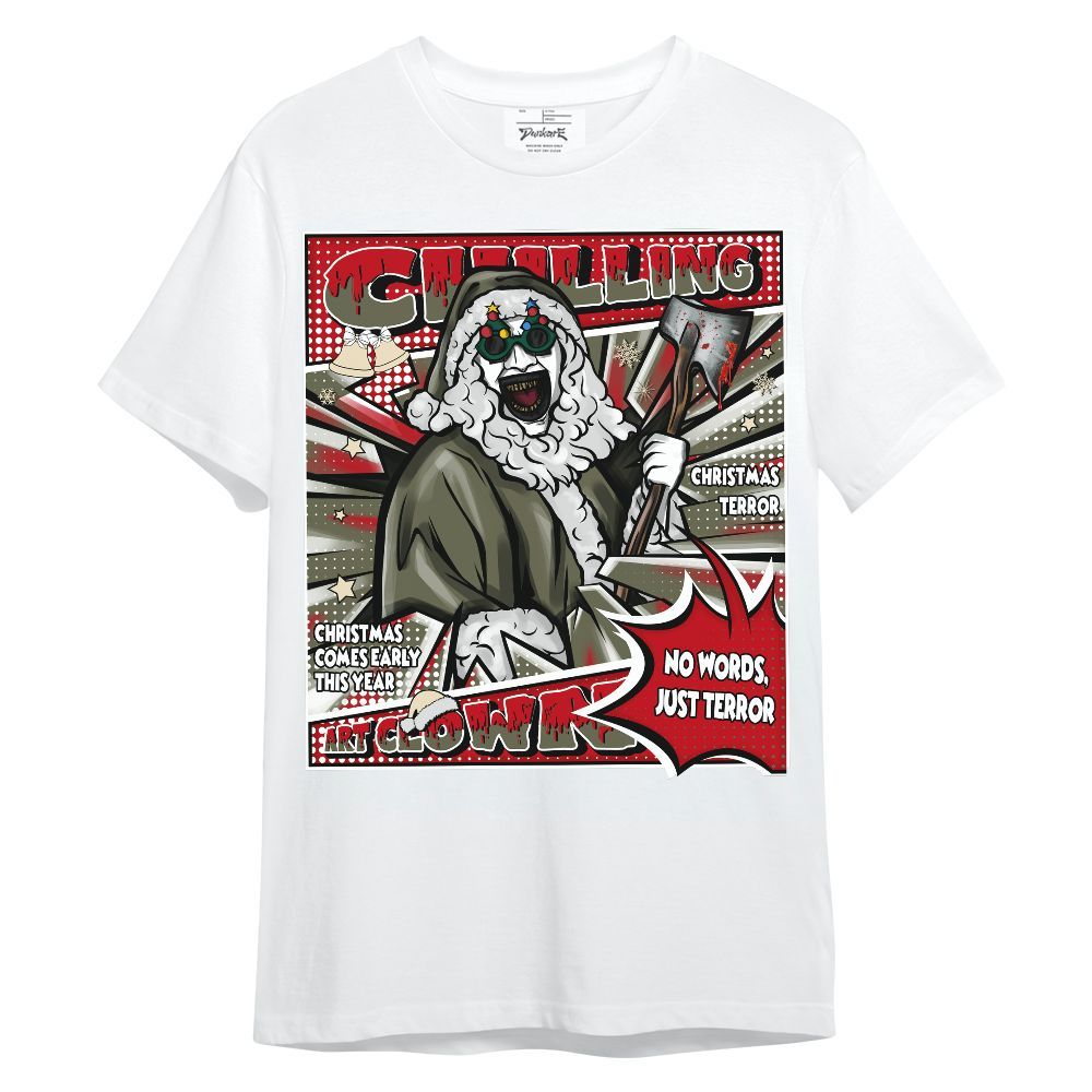 Shirt To Match Travis Scott Low OG Medium Olive 1s - Chilling Art Clown Halloween Unisex Shirt