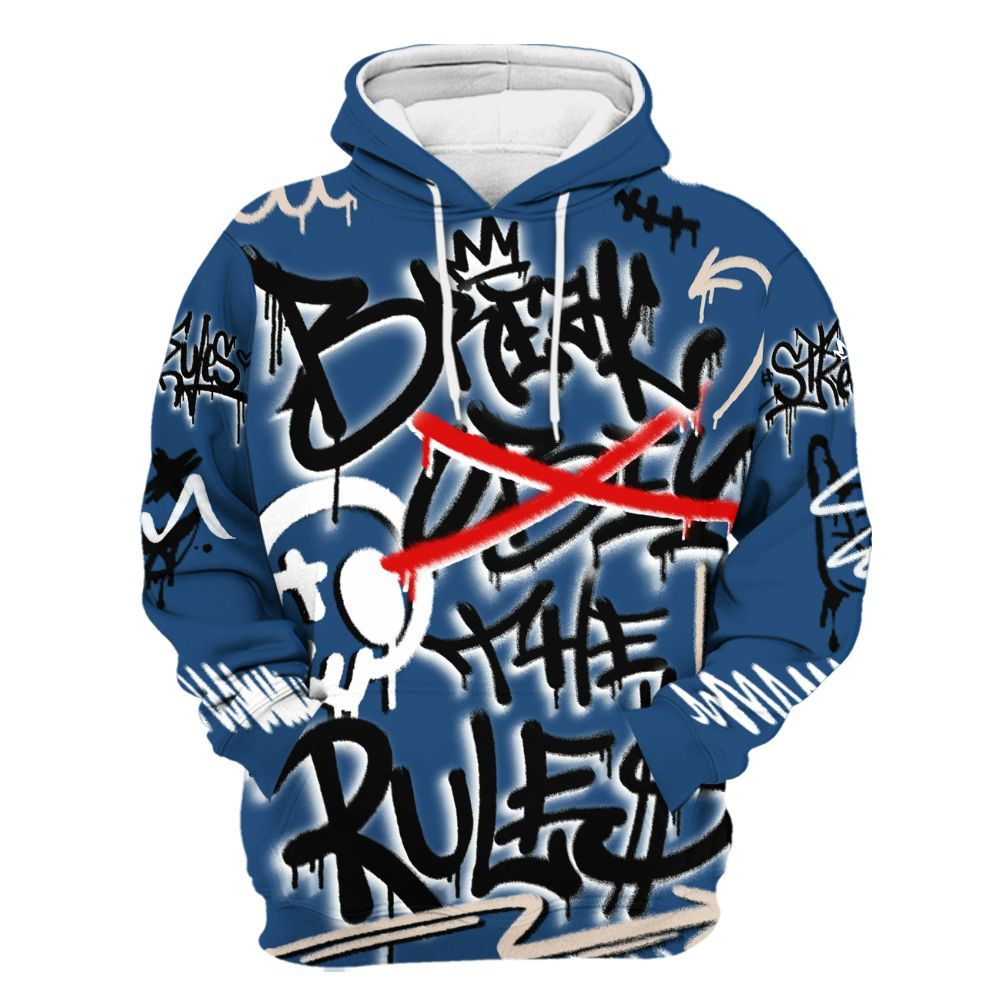 Hoodie To Match High OG Midnight Navy 1s - Break Rules Streetwear All Over Print
