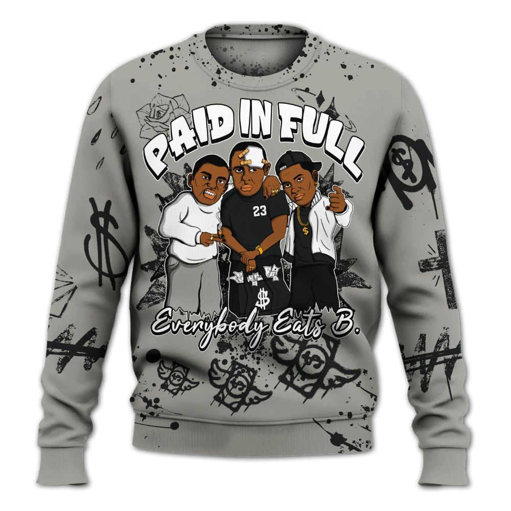 Sweatshirt To Match High Satin Shadow 1s - Everybody Paid In Full Crayon All Over Print