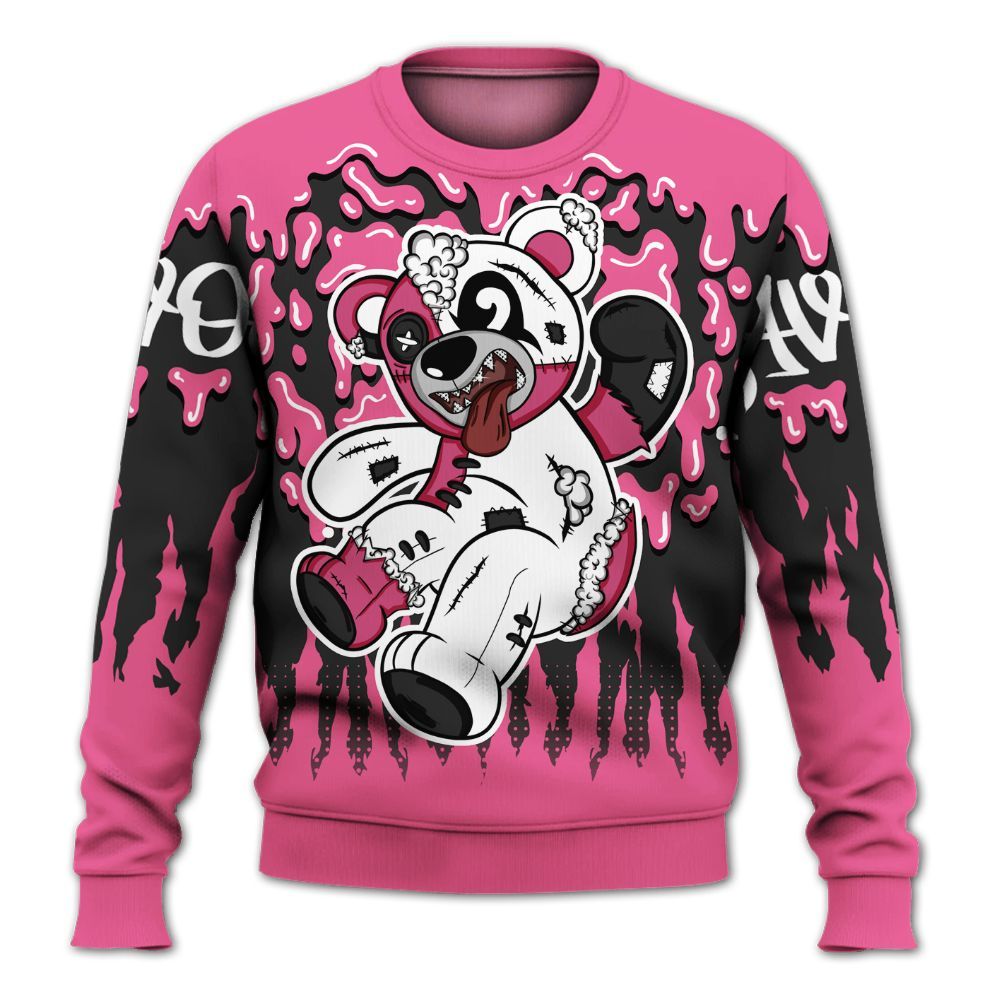 Sweatshirt To Match Air Max SNDR Hyper Pink - Havok Bear Dripping All Over Print
