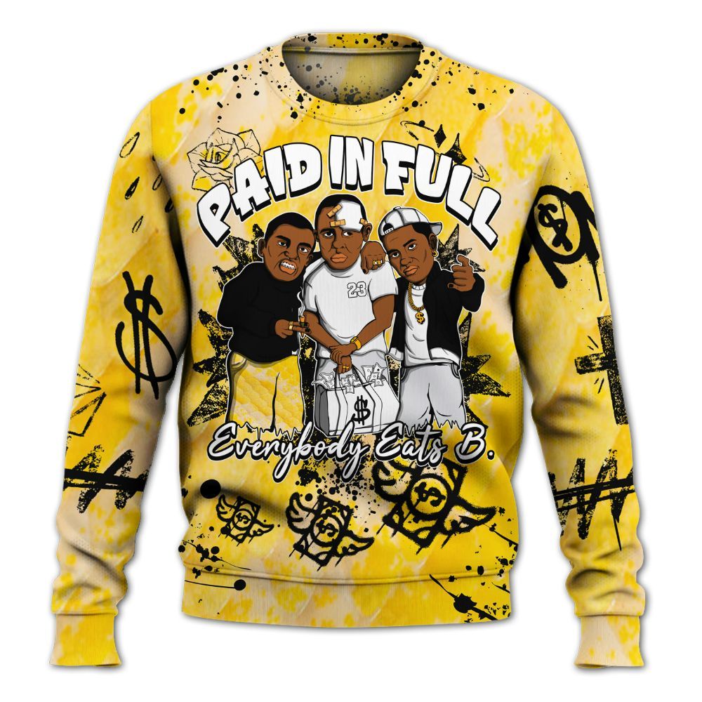 Sweatshirt To Match Low Yellow Python 11s - Everybody Paid In Full Crayon All Over Print