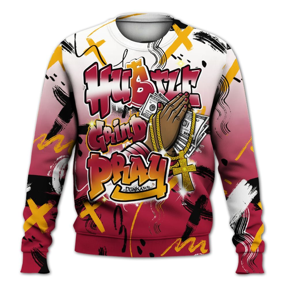 Sweatshirt To Match Cardinal 7s - Money Hustle Grind Pray All Over Print