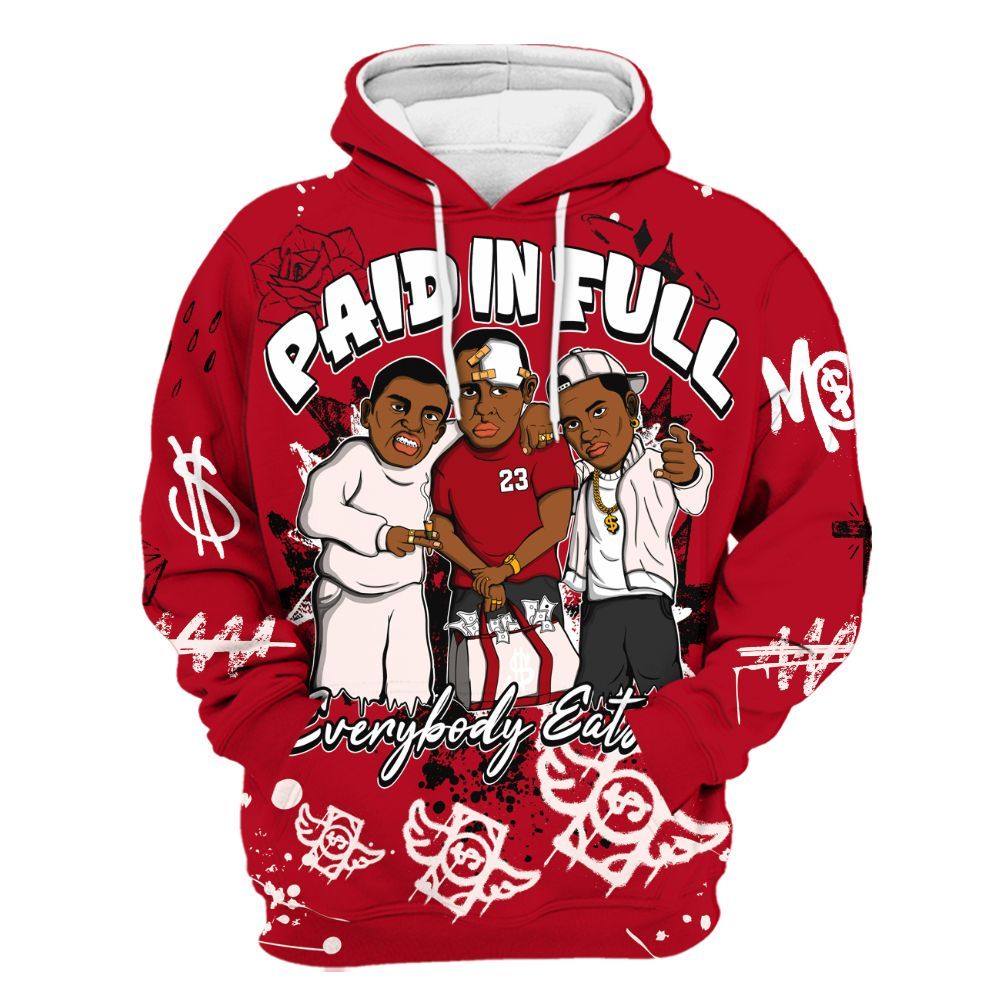 Hoodie To Match Nails & Grails 1s - Everybody Paid In Full Crayon All Over Print
