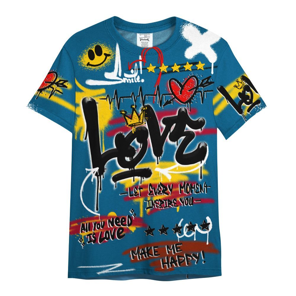 Shirt To Match GS Messy Room 4s - Happy Love Beats Graffiti Streetwear All Over Print