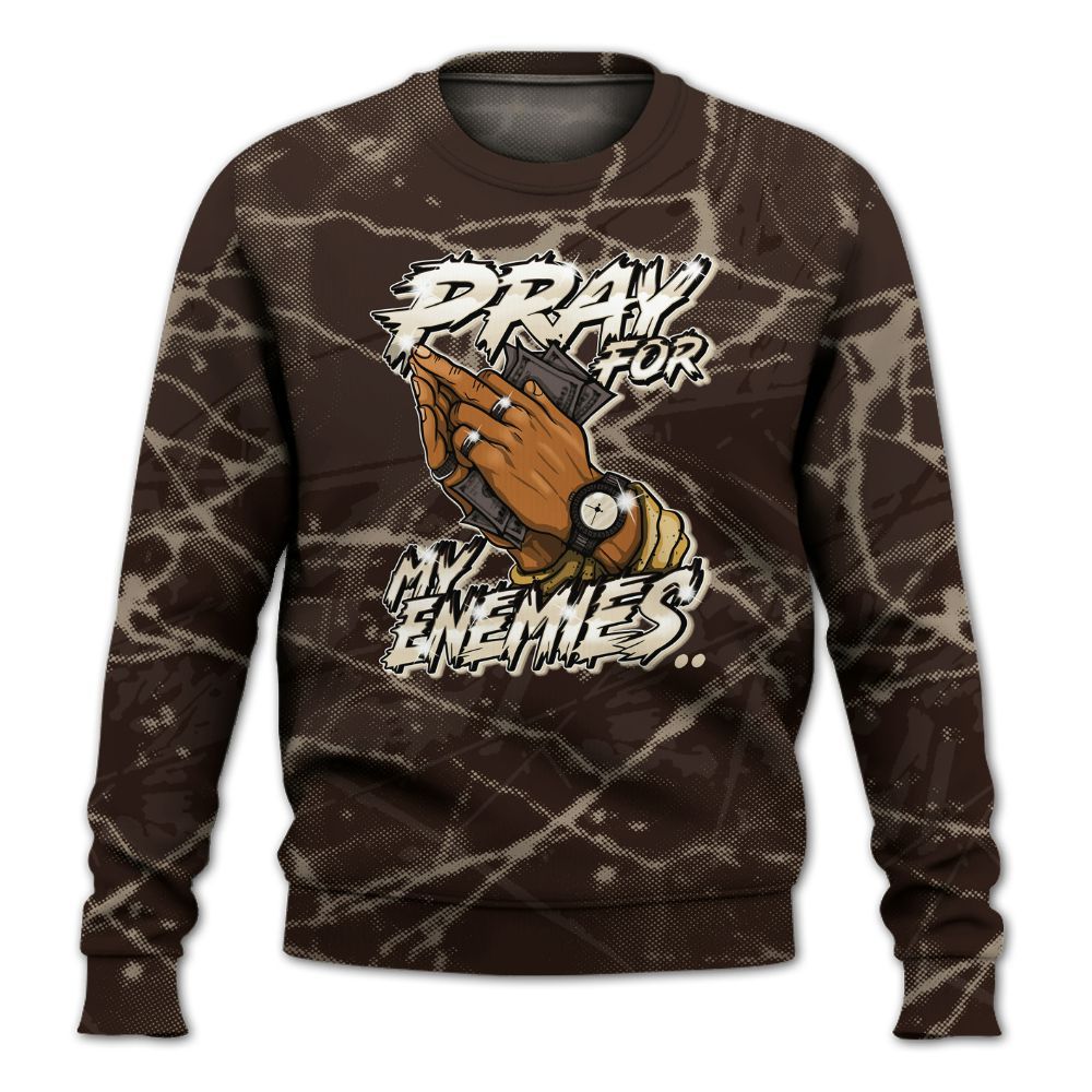 Sweatshirt To Match 2025 Retro Earth 5s - Prayed For Enemies Graphic All Over Print