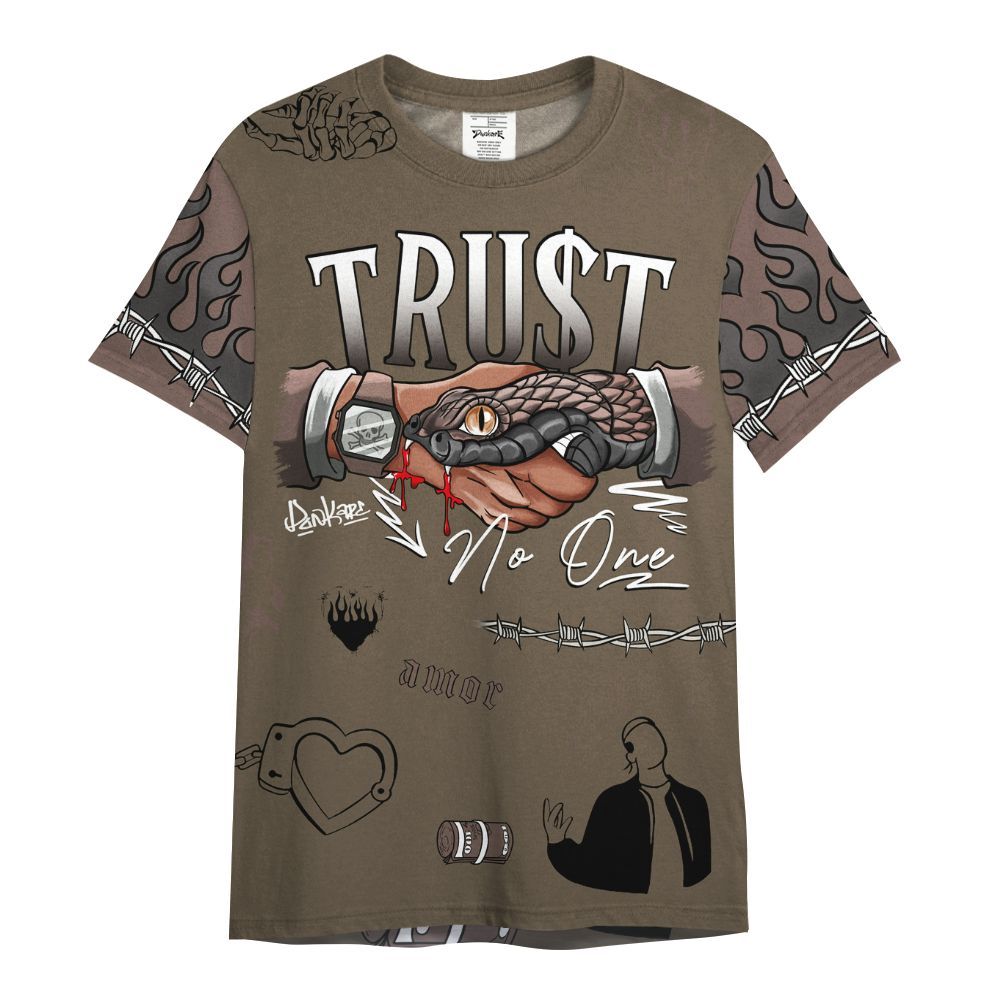 Shirt To Match AMM Dark Mocha 4s - Snake Trust No One All Over Print