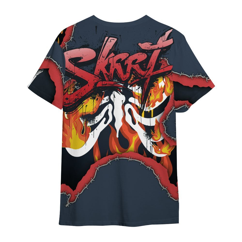 Shirt To Match Retro Olympic 6s - Skeleton On Fire Skrrt All Over Print