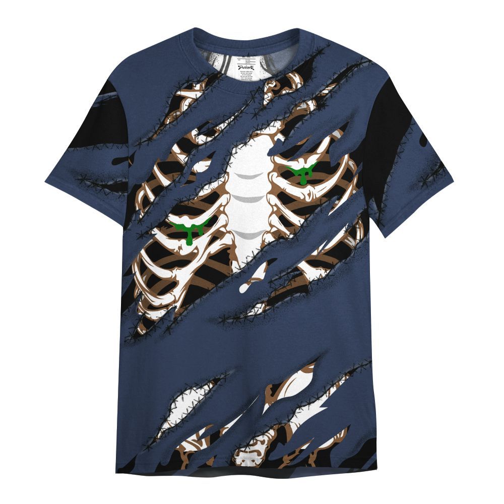 Shirt To Match Midnight Navy 13s - GOT 'EM Skeleton Scratch All Over Print