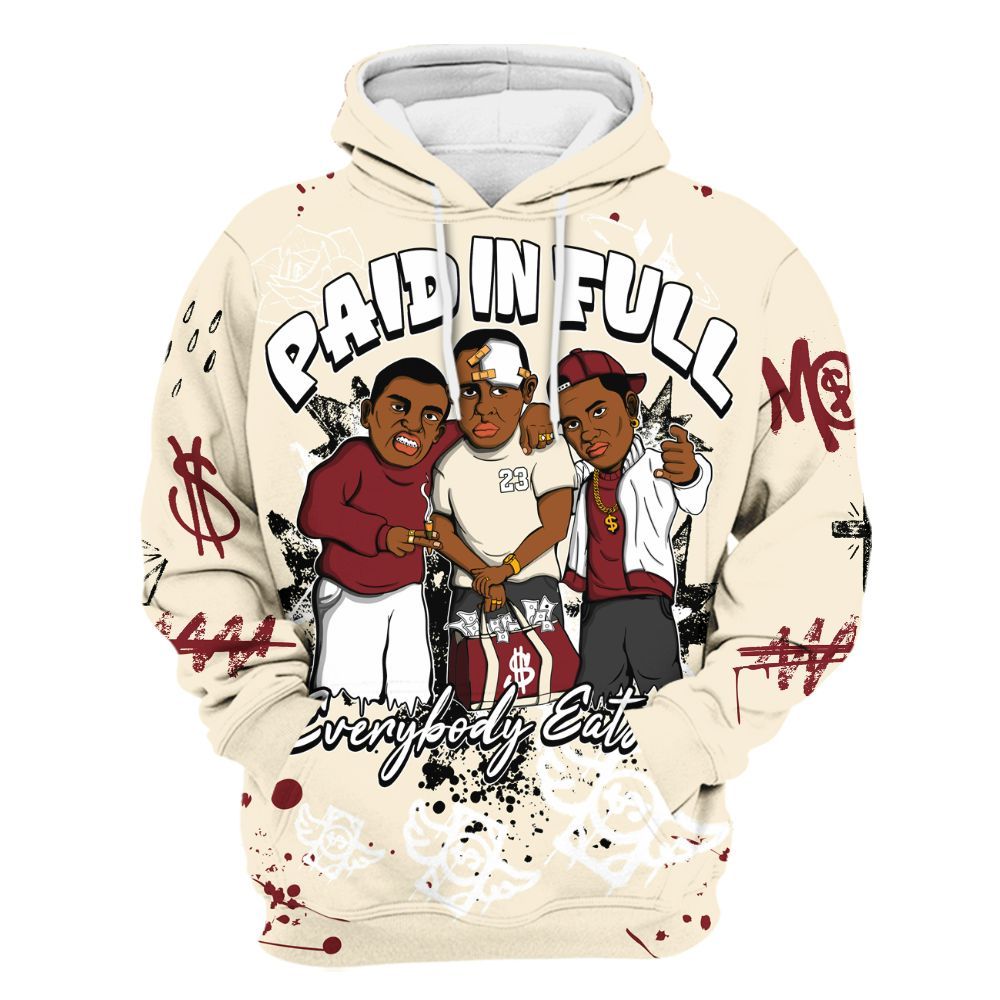 Hoodie To Match Valentine's Day 2026 4s - Everybody Paid In Full Crayon All Over Print