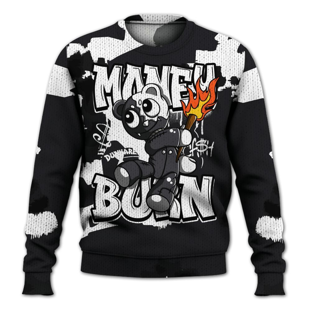 Knitted Sweater To Match White Thunder 4s - Money Burn Retro