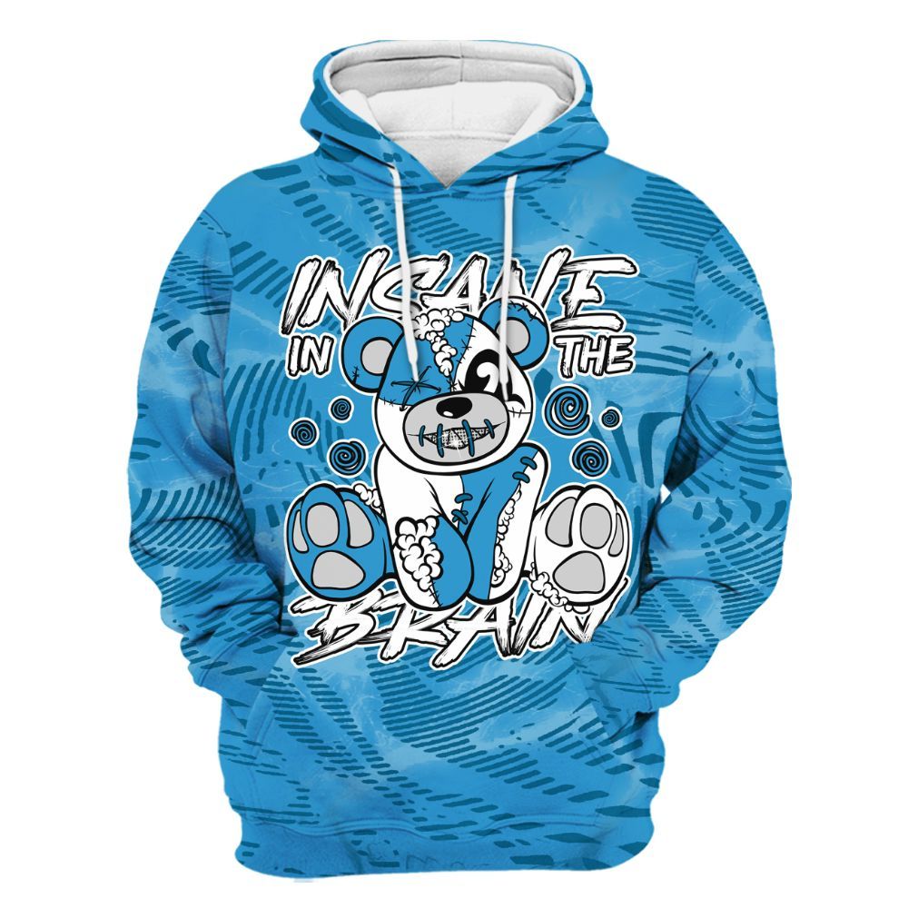 Hoodie To Match Powder Blue 9s - Insanes Bear Fume All Over Print